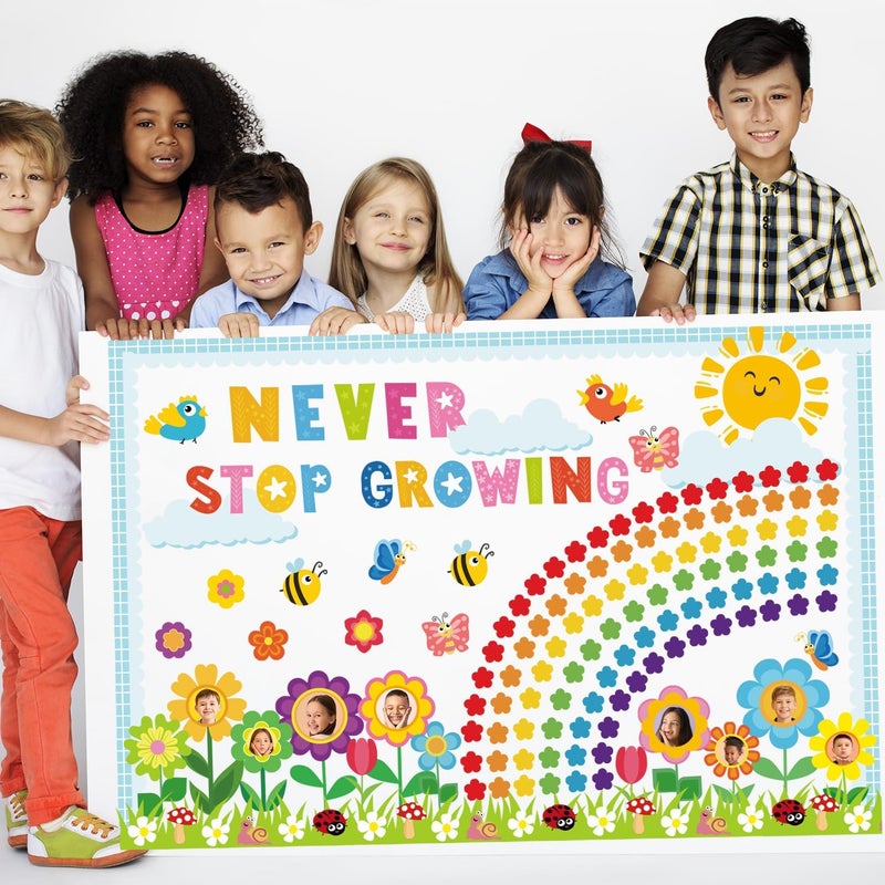 Joffetii Spring Bulletin Board Decorations - 168Pcs Spring Classroom Decorations Spring Cutouts with Grass Bulletin Board Borders for Home Chalkboard Wall Door Decor - Image 4